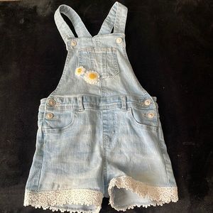 Girl flower overalls